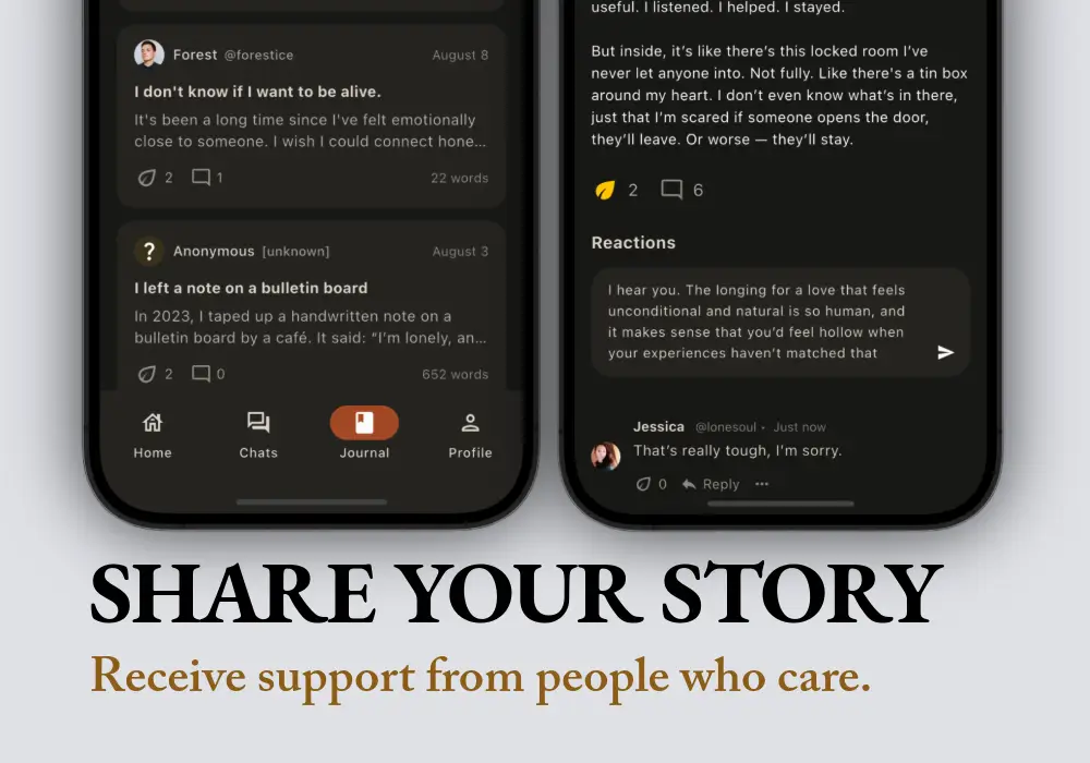 Shared journalling social app for deep conversations