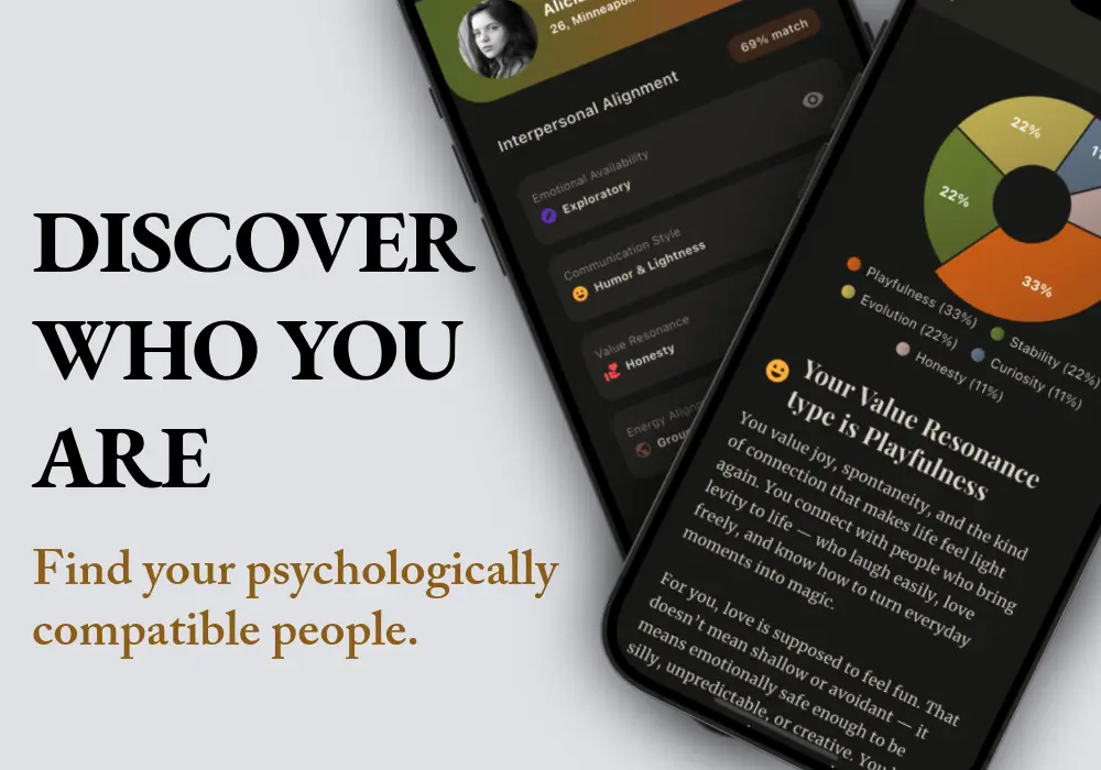 Take emotional availability quiz in a social media app